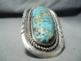 Native American One Of The Biggest Ever Vintage Zuni Important Turquoise Sterling Silver Ring-Nativo Arts