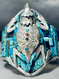 Best Native American Navajo Turquoise Toad Inlay Sterling Silver Bracelet-Nativo Arts