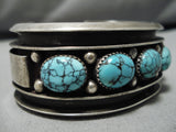Museum Vintage Native American Navajo Spiderweb Turquoise Sterling Silver Bracelet Old-Nativo Arts
