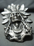 Outstanding Heavy San Felipe Sterling Silver Chief Ring-Nativo Arts