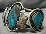 Museum Vintage Native American Navajo Bisbee Turquoise Sterling Silver Bracelet Old-Nativo Arts