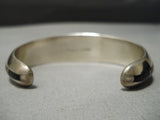 Thick And Heavy Native American Navajo Sterling Silver Spider Turquoise Bracelet Cuff-Nativo Arts