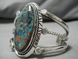 Important Vintage Native American Navajo Red Mountain Turquoise Sterling Silver Bracelet-Nativo Arts