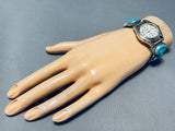 Fabulous Vintage Native American Navajo Sleeping Beauty Turquoise Sterling Silver Watch Bracelet-Nativo Arts