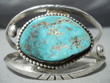 Opulent Vintage Native American Navajo Carlin Turquoise Sterling Silver Bracelet Old-Nativo Arts