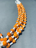 Gorgeous Native American Heart Spiny Oyster White Bead Necklace-Nativo Arts