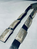 Native American Huge Detailed Vintage Gold Sterling Silver Signed Hand Tooled Concho Belt-Nativo Arts