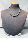 Hand Tooled Vintage Native American Navajo Sterling Silver Hogan Necklace-Nativo Arts