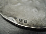 Important Vintage Native American Navajo Victor Moses Begay Turquoise Sterling Silver Pin Old-Nativo Arts