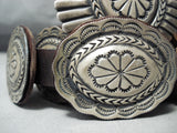 Superior Heavy Vintage Taos Sterling Silver Concho Belt Native American Old-Nativo Arts
