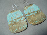 Native American Big Turquoise Slab #8 Santo Domingo Sterling Silver Earrings-Nativo Arts