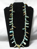 Stunning Vintage Native American Navajo Teardrop Royston Turquoise Sterling Silver Necklace-Nativo Arts