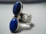 Awesome Navajo Lapis Sterling Silver Ring Native American-Nativo Arts