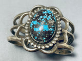 Bisbee Turquoise One of Best Vintage Navajo Sterling Silver Bracelet-Nativo Arts