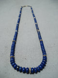 Fabulous 14k Gold Vintage Native American Navajo Lapis Necklace-Nativo Arts