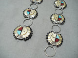 One Of The Best Ever Vintage Native American Zuni Turquoise Inlay Sterling Silver Concho Belt-Nativo Arts