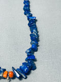 Native American Complex Vintage Santom Domingo Lapis Inlay Sterling Silver Necklace-Nativo Arts