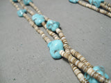 Superior Vintage Navajo Kingman Turquoise Necklace Native American Old-Nativo Arts