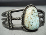Rare Vintage Native American Navajo Dry Creek Turquoise Sterling Silver Bracelet Old-Nativo Arts