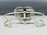 Advanced Detail Vintage Native American Navajo Heart Sterling Silver Bracelet-Nativo Arts