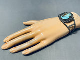Superb Vintage Native American Navajo #8 Turquoise Mine Sterling Silver Bracelet-Nativo Arts