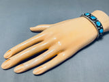 Beautiful Vintage Native American Navajo Morenci Turquoise Sterling Silver Bracelet-Nativo Arts