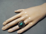 Exceptional Vintage Native American Navajo Royston Turquoise Sterling Silver Ring Old-Nativo Arts