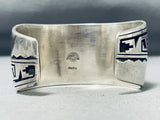 Magnificent Vintage Native American Navajo Sleeping Turquoise Sterling Silver Bracelet-Nativo Arts