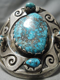 Important Vintage Native American Navajo Last Chance Turquoise Sterling Silver Bracelet Old-Nativo Arts
