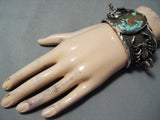 Crazy Scorpion Native American #8 Turquoise Sterling Silver Bracelet Cuff-Nativo Arts