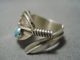 Important Vintage Native American Navajo Ben Begaye Turquoise Sterling Silver Feather Earrings-Nativo Arts