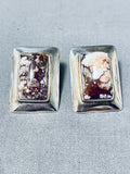 Extraordinary Native American Navajo Wildhorse Sterling Silver Earrings-Nativo Arts