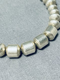 Native American Completely Hand Tooled Vintage Navajo Signed Sterling Silver Necklace-Nativo Arts