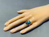 Outstanding Vintage Native American Navajo Morenci Turquoise Sterling Silver Ring-Nativo Arts
