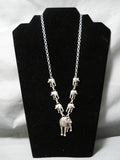 Detailed Vintage Native American Navajo Coyote/ Wolf Sterling Silver Necklace Old-Nativo Arts