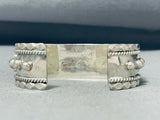 Spectacular Native American Navajo Turquoise Teardrop Sterling Silver Tommy Lowe Bracelet-Nativo Arts