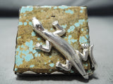 Fantastic San Felipe Native American 8 Turquoise Sterling Silver Gecko Ring-Nativo Arts