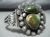 Important Navajo Native American Damale Turquoise Sterling Silver Bracelet-Nativo Arts