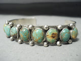 Rare Signed Vintage Native American Navajo Royston Turquoise Sterling Silver Bracelet-Nativo Arts
