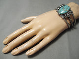 Quality Native American Navajo Intense Turquoise Sterling Silver Bracelet-Nativo Arts
