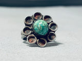 Very Old Vintage Native American Navajo Cerrillos Turquoise Sterling Silver Ring-Nativo Arts