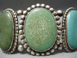 Opulent Vintage Native American Navajo Cerrillos Turquoise Sterling Silver Bracelet Old-Nativo Arts
