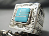 Extremely Rare Vintage Native American Navajo Sterling Silver Turquoise Pool Cue!!-Nativo Arts