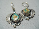 Women's Vintage Native American Navajo Royston Turquoise Sterling Silver Squash Blossom Necklace-Nativo Arts