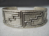Interesting Vintage Santo Domingo Sterling Silver Bracelet Native American Old-Nativo Arts
