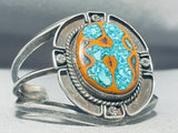 Native American One Of The Most Unique Turquoise Turtle Sterling Silver Bracelet-Nativo Arts