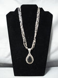 Amazing Harry Becenti Vintage Native American Navajo Sterling Silver Necklace Old-Nativo Arts