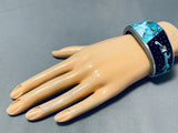 Symbolic Important Yeibichai Native American Navajo Turquoise Sterling Silver Bracelet-Nativo Arts