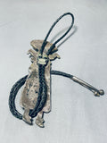 Very Important Shalako Vintage Native American Zuni Turquoise Sterling Silver Bolo Tie-Nativo Arts