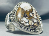 One Of The Best Ever Native American Navajo White Agate Sterling Silver Bracelet-Nativo Arts